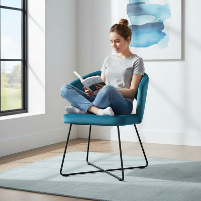 Stoel 4x eetkamer gestoffeerde stoel tv-lounge club zit textiel fauteuil set