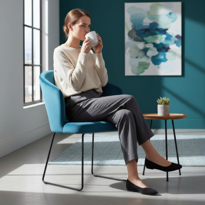 Ontwerp Wachtkamerstoel Zitting Praktijkstoelen Eetkamer Stof Textiel Bekleding