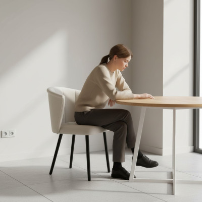 Ontwerpstoelen Beklede stoel Zitting Praktijk Eetkamer Stof Textiel Wachtkamer Kantoor