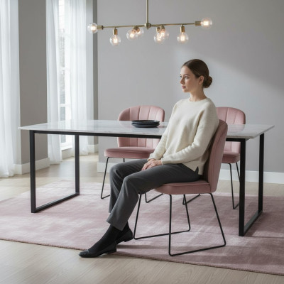 Stoel 4x Eetkamer Gestoffeerde Stoel Lounge Textiel Zit Fauteuil Set Nieuw Club TV.