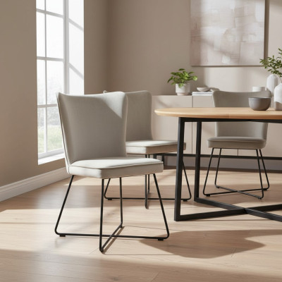 Stoel 6x Eetkamer TV Club Stof Zit Fauteuil Set Nieuw Lounge Stoelen