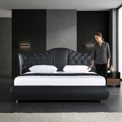 Chesterfield bed Design Klassieke bedden Dubbel lederen gestoffeerde slaapkamer.