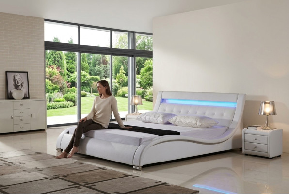 Bedden bedden bekleding dubbel huwelijks hotel luxe leer decoratie moderne designer