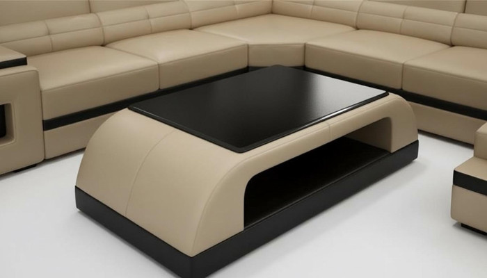 Leren salontafel Moderne tafel Moderne glazen tafel Ontwerptafels Glas