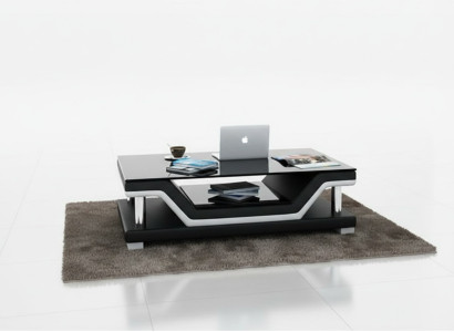 Gepolsterde tafels Zwarte salontafel Glazen salontafel Bank Bijzettafel Modern