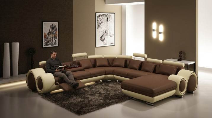 Bankstellen U-vorm Bank Bankbekleding Woonlandschap Ontwerp Hoekbank