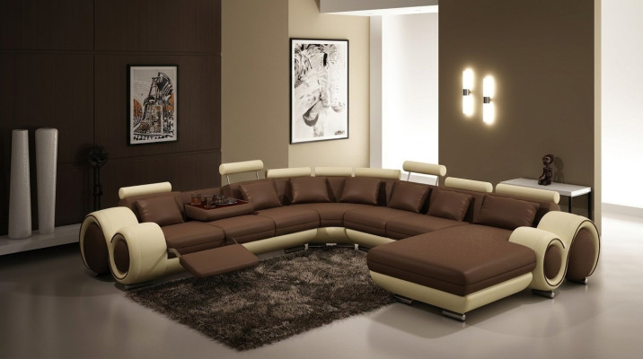 Bankstellen U-vorm Bank Bankbekleding Woonlandschap Ontwerp Hoekbank