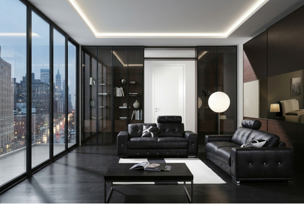 Sofasetgroep, set bankstellen, banken, gestoffeerd leer, 32 zitcombinaties