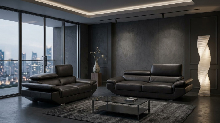Sofaset met 3+2+1 zitplaatsen, modern design bankstel, gestoffeerde banken.