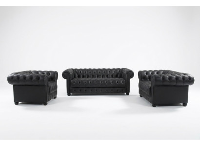 Chesterfield Bankstellen Bank Kussens Lederen 3 2 1 Zitsbankstel Garnituren
