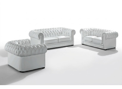 Chesterfield bankstellen bankstellen bekleden leer 3-zits bankstel sets