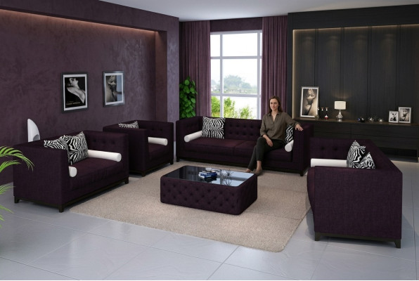 Bankstel lederen bank bank bankstellen set bank bekleding bank 4-delig fauteuil