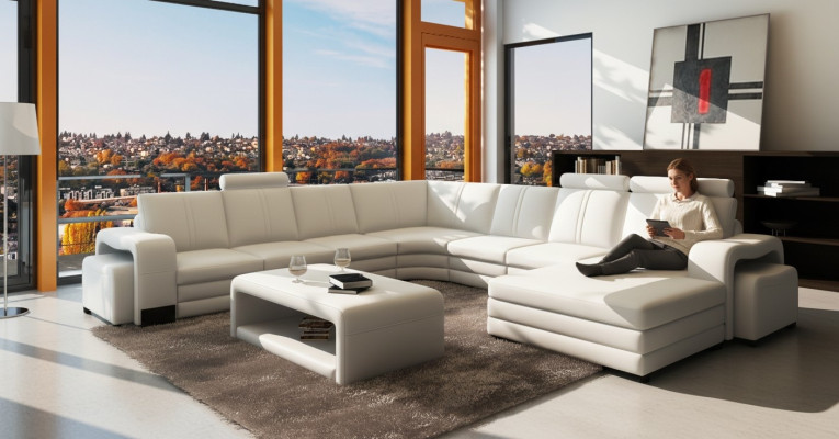 Woonkamer zitcombinatie bank kussens set loungebank bank + 2x voetenbank Woonkamer zitcombinatie bank kussens set loungebank bank + 2x voetenbank