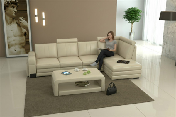 Leder Moderne Bankwoonlandschap Leren Bankstel Bank L-vorm