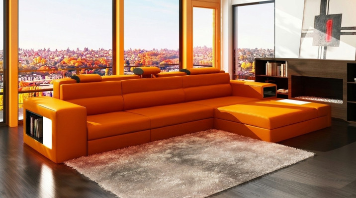 Ontwerpersbank bankstelsel hoekbank met voetenbank woonlandschap bekleding
