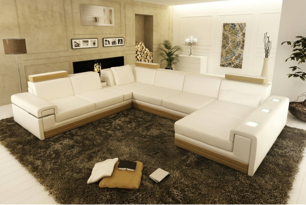 Leren bankstel Bankstel Hoekbank Hoekbank Set Ontwerp Modern Sofa