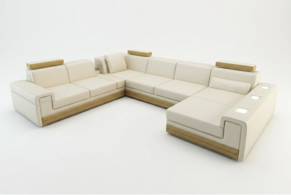 Leren bankstel Bankstel Hoekbank Hoekbank Set Ontwerp Modern Sofa