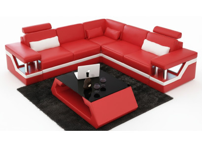 Bank hoekbank Leer Woonlandschap Set Design Modern Bank L-Vorm