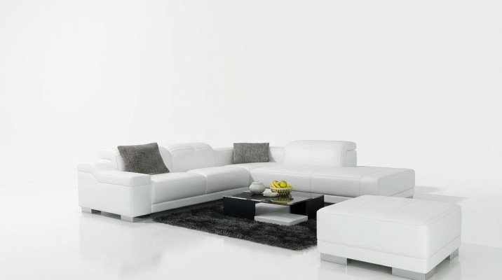 Designer bankstel set bank hoekbank met voetenbank woonlandschap bekleding