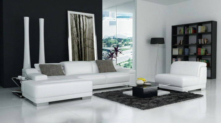 Moderne hoekbank L-vorm gestoffeerde zithoek bank + fauteuil hoekbank