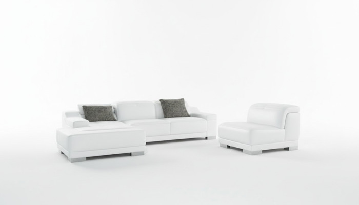 Moderne hoekbank L-vorm gestoffeerde zithoek bank + fauteuil hoekbank