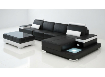 Bank hoekbank meubilair leer woongebied set ontwerp modern bankstel