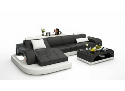 Hoekbank Leer Bank Bank Kussen Hoekbank Woonlandschap Set L-Vorm