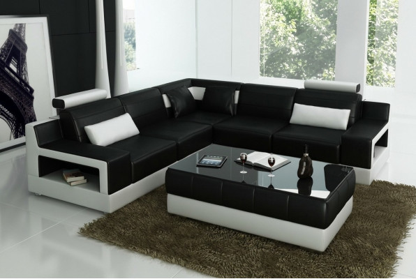 Designer set Bank Bank hoekbank met poef woonlandschap bekleding