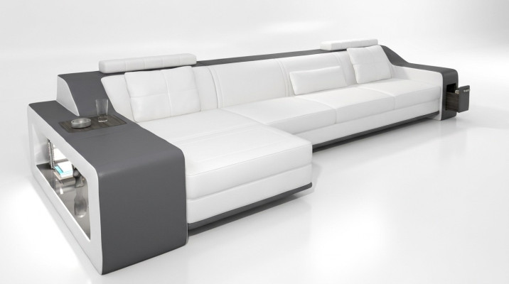 Designer bank hoekbank met poef woonlandschap bekleding set