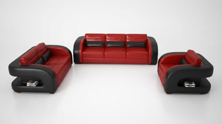 Luxe woonkamerbankstel 3+2 set, leren bekleding bankstellen.