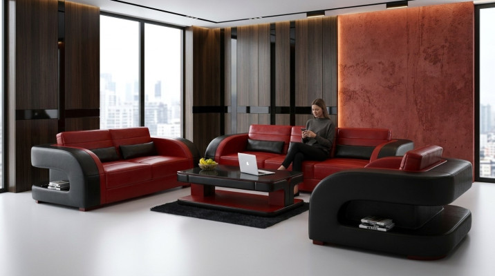 Bank Bankstel 3+1+1 Zits Set Ontwerp Bekleding Bankstellen Bank Modern