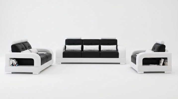 Leren bank Couch Bankstel 3+1+1 Zits suites Design Woonkamer