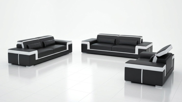 Luxe bankstel woonkamer 3+2 set stel leer gestoffeerde bankstellen