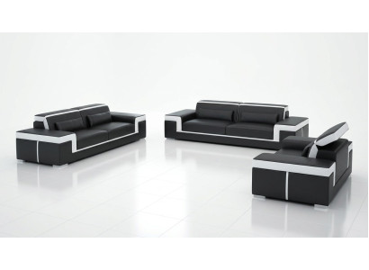 Luxe bankstel woonkamer 3+2 set stel leer gestoffeerde bankstellen