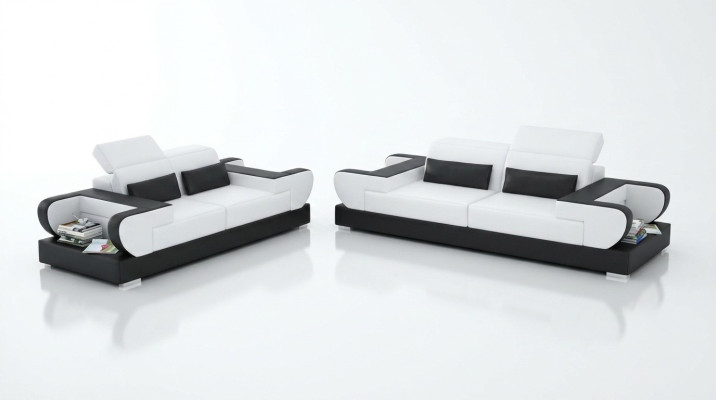 Luxe bankstel woonkamer set lederen bekleding banken sofa