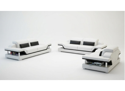 Lederen gestoffeerde bankstellen Bank Luxe bankstel 3 + 2 + salontafel set Nieuw