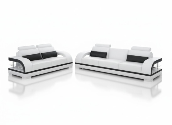 Luxe bankstel leren gestoffeerde banken bank woonkamer 3+2 set