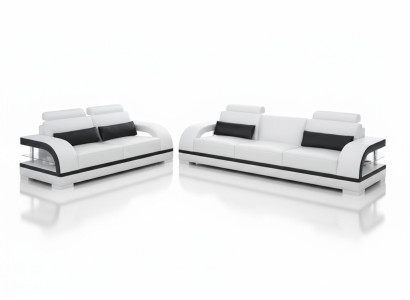 Luxe bankstel leren gestoffeerde banken bank woonkamer 3+2 set