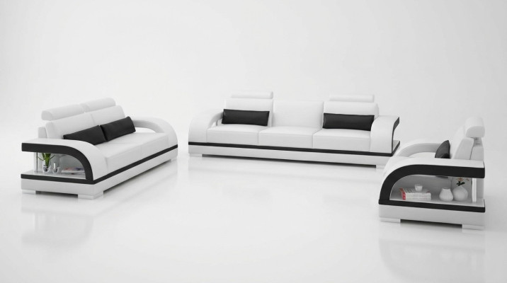 Ledersofa Bank Bankstel 3+1+1 Zits Garnituren Ontwerp Modern Sofa