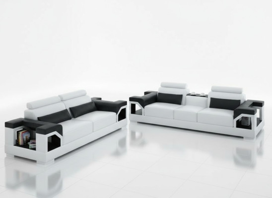 Leder gestoffeerde bankstellen luxe bankstel woonkamer 3+2 set