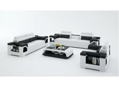 Leren bank Bank Bankstel 3+1+1 Zits bankstel Ontwerp Modern Bank