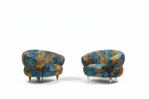 Ontwerp fauteuil bank sofa ontspan stof lounge luxe tv club bekleding