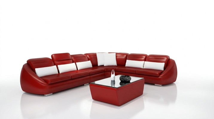 Designer bankstel hoekbank met hocker woonsfeer set stoffering
