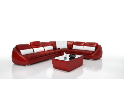 Designer bankstel hoekbank met hocker woonsfeer set stoffering