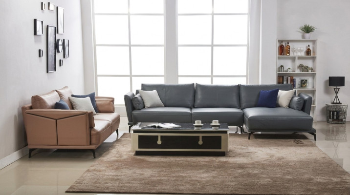 Designer bankstel bankstel hoekbank met voetenbank gestoffeerde woonlandschap