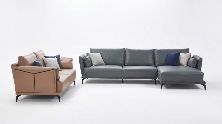 Designer bankstel bankstel hoekbank met voetenbank gestoffeerde woonlandschap