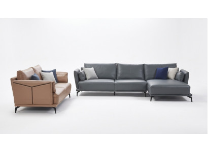 Designer bankstel bankstel hoekbank met voetenbank gestoffeerde woonlandschap