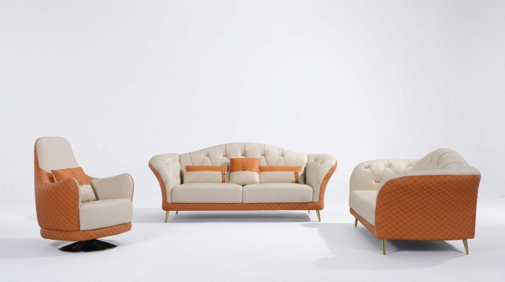 Luxe bankstel 3+1+1 zitsbank met meubelbank leren bankstel textielgroep