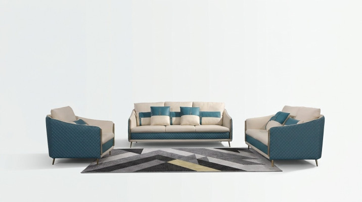 Sofaset van 3+2 zitsbanken, ontwerpbank, gestoffeerde banken, bankdecoratie, modern.