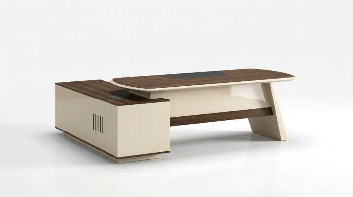 Kantoorinrichting Bureau Tafels Chef Tafel + Archiefkast Rek 2-delig.